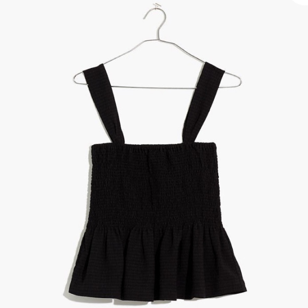 Black Madewell Texture & Thread Smocked Pelum Top